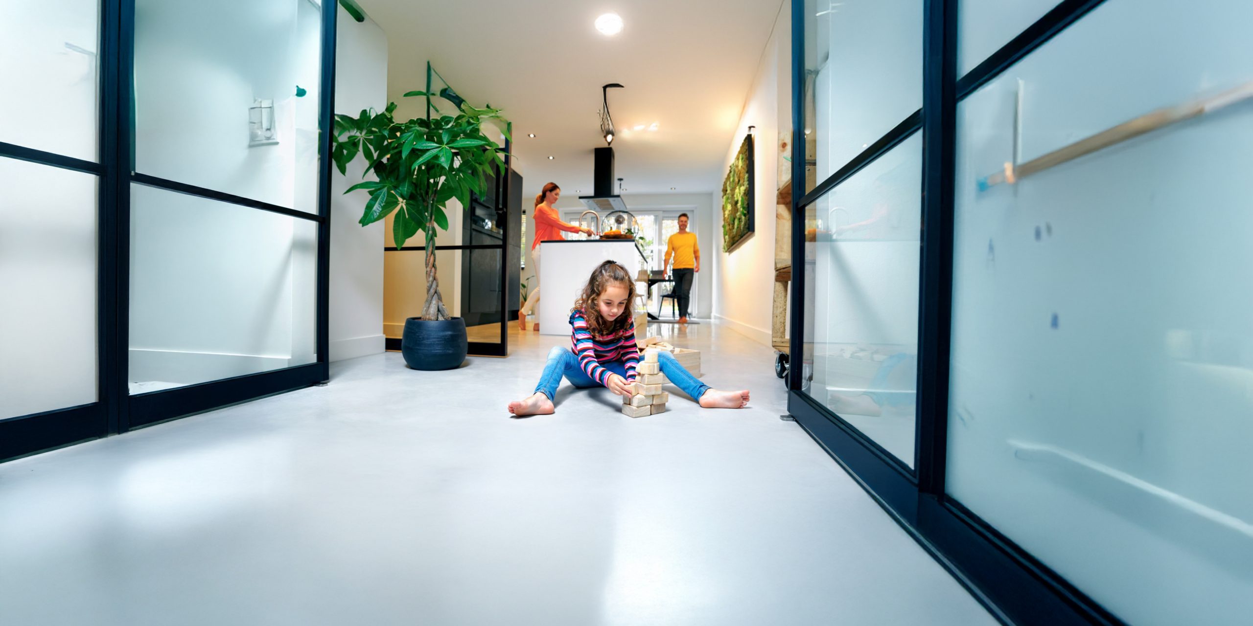 Child,Legs,And,Dog,Paws,On,The,Floor